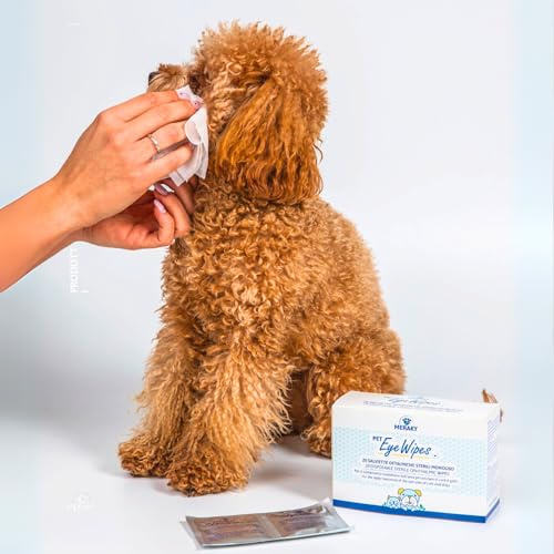 MERAKY Eye Wipes for Dogs and Cats, 20 Wipes for Dogs and Cats, Ideal for Gentle Cleansing with Aloe, Chamomile, and Eyebright – For Sensitive Eyes and Daily Cleaning
