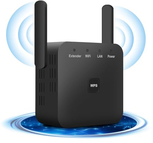 WiFi Extender for Large Homes: 3800sq.ft Long Range - 4 Antennas + 45 Devices | Instant Boost with Ethernet Port & Parental Controls | UK Plug White (2025 Smart Signal Booster)