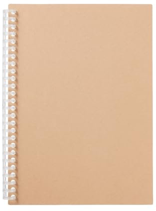 MUJI 無印良品 - Copertina per raccoglitore ad anelli in carta kraft, compatibile con B5 26 fori e A5 a 20 fori, design giapponese (beige, B5)