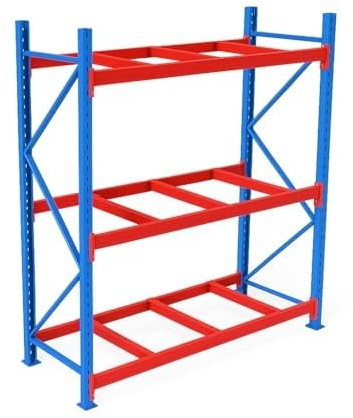 crew-cut Palettenregal mit 3 Ebenen, industrielles Stahlregal, 248,9 x 99,1 x 200,7 cm, 3-stufiges kompaktes Regalsystem für Lager und Garage