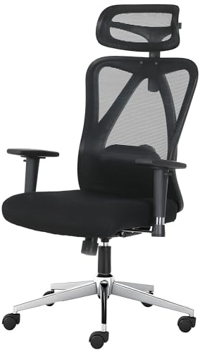 ADOV Ergonomic Office Chair with Headrest, 3D Armrest, Lumbar Support, 130° Rocking Swivel Computer Chair, High Back Mesh Reclining Desk Chair, Adjustable Height Executive Desk Chairs for Home Office