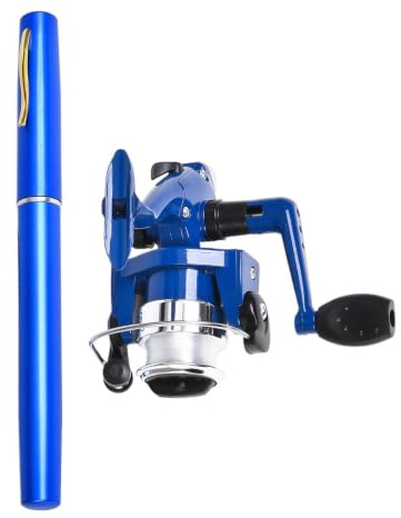 Taschen-Angelrute 99 cm Teleskopstange mit rutschfestem Griff und | Teleskop Angelrute mit Rolle Geeignet für Salzwasser, Meer, Fluss, See, Teich, Steg, Angler, Männer und Frauen