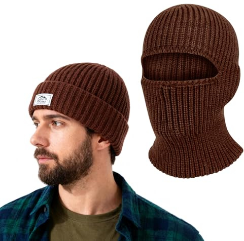 VGMANNTA Thermal Balaclava Windproof Ski Mask Face Cover Multifunctional Winter Hat Snood Hood with Neck Warmer 2 in 1 Beanie Hat Men for Sports and Outdoors Skiing Cycling Running