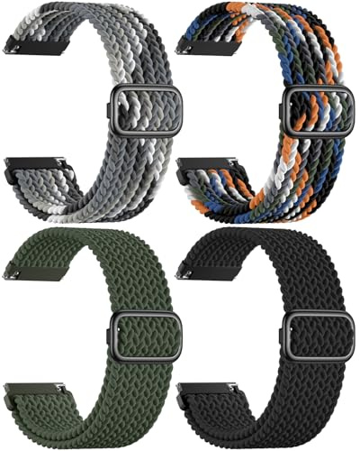 Epova Uhrenarmband 18mm Kompatibel mit Garmin Venu 3S Armband Venu 2S | Geflochtenes Nylon Armbänder für Forerunner 255S 265S,Herren Damen Elastisch Sport Band Band für Vivoactive 4S Venu 4 41mm
