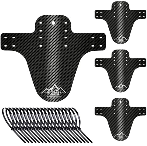 NICEDACK Guardabarros MTB, juego de 2 guardabarros para bicicleta de montaña delantera y trasera, quitamuda (plata, protector)