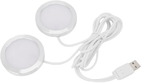 Spacnana Faretto LED Ultra Sottile a Doppia Testa 5V USB da Banco, Mini Faretto Montato in Lega di Alluminio con CRI Elevato per Vetrina per Gioielli da