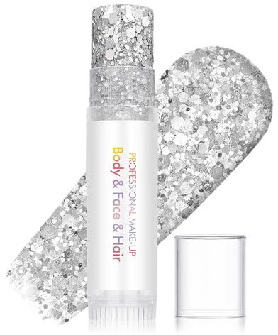 Body Glitter Stick, Chunky Mermaid Glitter Gel per capelli viso e corpo, festival glitter per il viso e il corpo, ombretto per Halloween, trucco con glitter senza colla