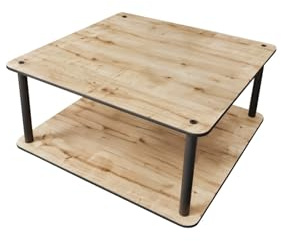 Hanah Home Modern Coffee Table, Oak Color, 70 x 38 x 70 cm | 100% MDF with Compressed Kraft Legs | Stylish Industrial Design for Living Room & Office