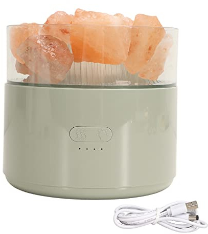 Jenngaoo Diffuseur d'Arome Lampe Humidificateur, Multifonctionnel Cristal Sel Lumière Colorée Confortable DC5V 200ML pour Maison Bureau Chambre (Green)