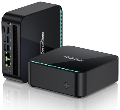 DreamQuest Mini PC AMD Ryzen 5 7430U (bis zu 4,3 GHz) Windows 11 Pro, 16 GB DDR4 RAM 512 GB SSD, Radeon RX Vega 7, 4K @ 60Hz Compact Desktop PC/HDMI/WiFi 6/BT 5.3/USB 3.2/DP/LAN Netzwerk