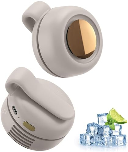 Generico Ventilatore Elettrico Portatile Silenzioso Mini Senza Pale, Piccolo Ventilatore con Clip per Cintura e Camicia, USB Ricaricabile Mani Libere per Esterni (Bianco)