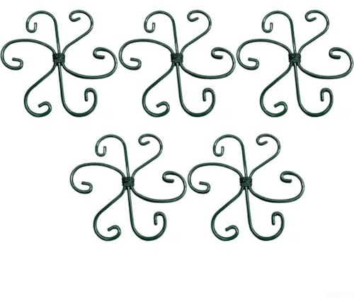 Cadre de support en métal pour plantes grimpantes, support stabilisateur de tige de fleur anti-basculement, treillis de vigne pour légumes d'extérieur, accessoire décoratif doré vert (A, vert, 14,5 cm