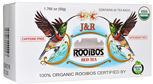 J&R Rooibos Red Tea, Caffeine Free, 20 Tea Bags, 1.765 oz (50 g)