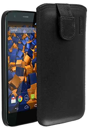 mumbi Echt Ledertasche kompatibel mit Motorola Moto G Hülle Leder Tasche Case Wallet, schwarz