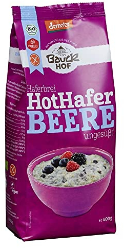 Bauckhof Bio Bauck Demeter Hot Hafer Beeren, Haferbrei Mischung (6 x 475 gr)