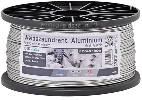 VOSS.farming 400 m Cable de Aluminio para Pastor eléctrico 2,0mm