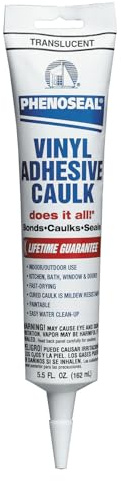 Phenoseal Does It All Vinyl Adhesive Caulk, Translucent, 5.5 oz (7079807027)