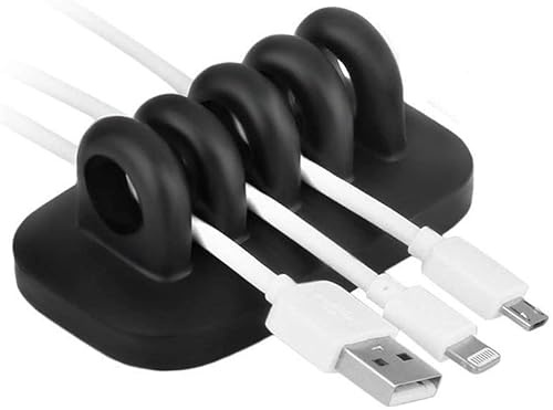 WOPOW Cable Clip Holder Weighted Desktop Cord Management Fixture (black )