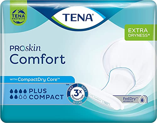 TENA ProSkin Comfort Plus Compact - Incontinence Pads (3 Packs of 42)