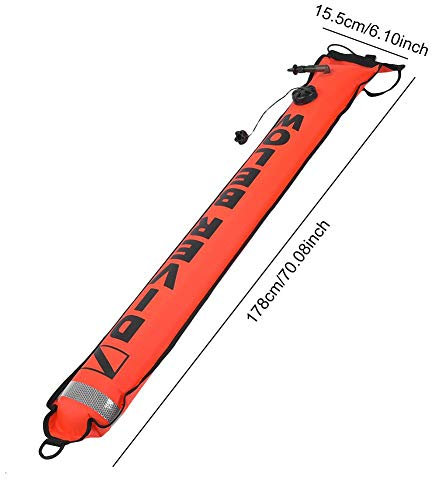 Keenso 5FT Marker Buoy, Dive Flag Marker Buoy Inflatable Marker High Visibility Diving Accessory(Red)