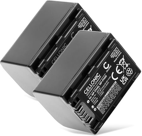 CELLONIC, Batterie pour Caméra, Compatible avec Sony NP-FH40, NP-FH50, NP-FH60, DCR-SR35 (7.4V, 1400mAh) 2 Pièces