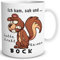 TRIOSK Tasse Eichhörnchen mit Spruch lustig Ich kam sah und hatte direkt keinen Bock Geschenk Spaßtasse für Arbeit Büro Frauen Männer Kollegen Weiß, Keramik 300ml