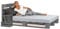 sunnypillow 180x200 cm Palettenbett mit Kopfteil Grau Massivholzbett Bett aus Paletten Palettenmöbel Fichte europalette Anthrazit Grau 80 90 100 120 140 160 180 200 220 240 x 200cm