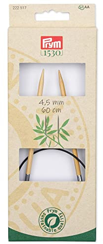 Prym 222517 Rundstricknadel Prym 1530, Bambus, 60cm, 4,5mm, Holzfarben