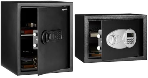 Amazon Basics Coffre-fort pour domicile, 43 l & Coffre-fort Noir 14L