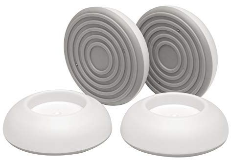 BOMI 4er Set Elefantenfüße Wandschutzpads für Türgitter | Hochwertiges Zubehör für Schutzkinder | Ohne Bohren & zum Klemmen | Ideal für Stiegengitter | Kindersicherung in Weiß