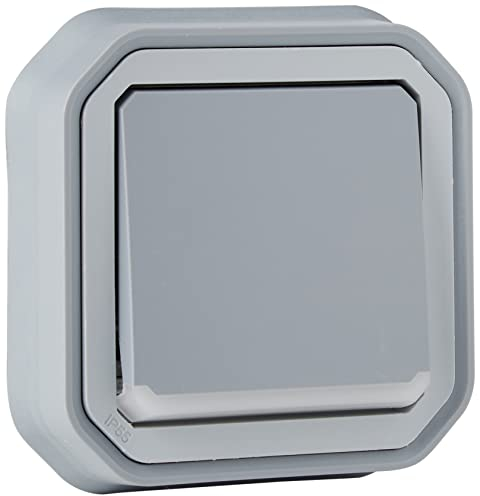 Legrand - Interrupteur ou va-et-vient témoin étanche Plexo 10A livré complet pour montage en encastré avec griffes gris