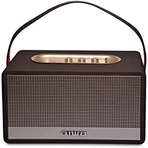 Aiwa MI-X180 - Retro Heritage Stereo Bluetooth-Lautsprecher (AVRCP Bluetooth, A2DP Bluetooth, 80 W, TWS, High-Fidelity Audiowiedergabe, Freisprechfunktion, AUX IN, DSP), Gold