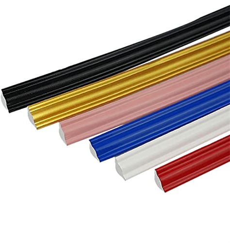 5M Deckenleisten Selbstklebende - Flexible Viertelstab Biegeleiste PVC, Winkelprofil Abdeckleiste Kunststoff-Profil Leiste, Selbstklebende Zierleisten Sparpaket, Selbstklebend, Wasserdichte Zierleiste