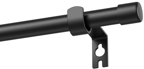 Alskarhem Black Curtain Rods for Windows 32 to 90 Inch,5/8 Inch Small Curtain Rod Set With Brackets