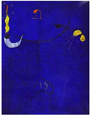 Joan Miro Gitarre Wandbild Auf Leinwand Poster Leinwand Bilder Schlafzimmer Wanddekoration Wohnzimmer Gemälde Büro Dekoration Kunstdruck Wand Deko(85x111cm-33x44inch,Ungerahmt)