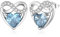 LANBEIDE März Geburtsstein Ohrringe, 925 Sterling Silber Unendlichkeit Liebe Herz Ohrstecker Aquamarin Ohrringe für Frauen Geburtstagsgeschenke