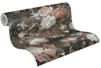 A.S. Création Blumentapete Braun Weiß THE BOS 388213 Vliestapete Tapete Floral 10,05 m x 0,53 m Made in Germany