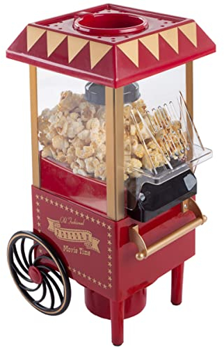 Air Popper Popcorn Maker – Vintage-Style Countertop Popper Machine with 6-Cup Capacity by Great Northern Popcorn Company (Red)