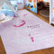 Mazovia Kinderzimmerteppich Antirutsch - Waschbar bis 30 Grad - Ballett Ballerina - Kurzflor Kinderteppich Teppich für Kinderzimmer - ÖKO-TEX - Teppiche Mädchen Rosa Pink 80 x 150 cm