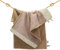Serviette essuie main ou visage 30x50 cm original et stylé en éponge de bambou premium ultra douce et absorbante confectionné en France avec des matières durables (Kikko Beige)
