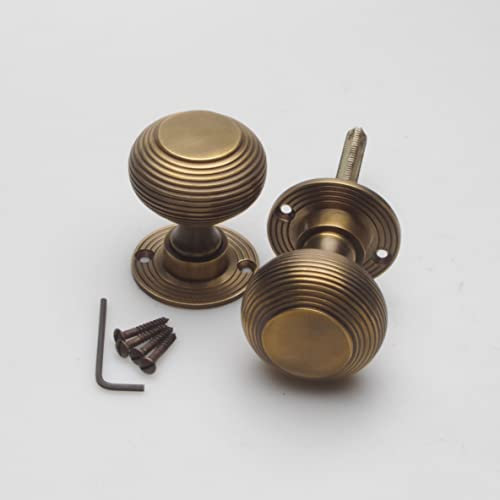 Castelion® Antique Finish Beehive Rim or Mortise Door Knobs