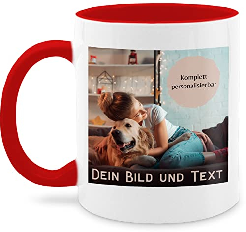 Tasse Tassen 325ml - eigenem - Foto Bild Geschenk I Dein Bild und Text - 325 ml - Rot - fototasse customized mug with photo selbst drucken fotos kaffeebecher bildtasse freundschaftstasse