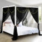 South to East Himmelbettvorhänge mit 4 Ecke für Erwachsene, Moskitonetz für das Bett, luxuriöse Bettvorhänge für die Schlafzimmerdekoration, reißfestes Polyester