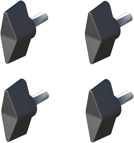 cyclingcolors 4x Flügelschraube M5x20 Sternschraube Sternkopf Sterngriff Kunststoff mit Gewindebolzen Stahl Klemmknopf Gewinde T-Form