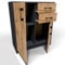 MATKAM Kommode 2-türig mit 2 Schubladen - Sideboard, Anrichte, Kommodenschrank, H 85 x B 74 x T 35 cm (Anthrazit Grau-Wotan Eiche)