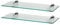 Harbour Housewares 2X Klar 50cm Schwebende Wandregale aus Glas - Badezimmer Dusche Küche Regale Lagerung Anzeigeeinheit mit Silberne Klammern