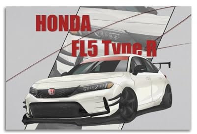 FYUER JDM Auto-Poster für Civic Type-R FL5 Sportwagen, dekorative Malerei, Leinwand, Wandkunstwerke, Bild, 30 x 45 cm