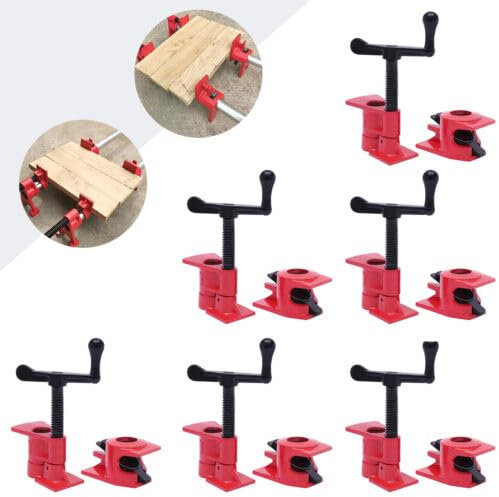 Lot de 6 serre-joints à vis en métal de 3/4 - Pour tuyau, tuyau, câble, etc.