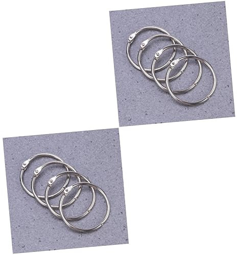 STOBOK 20 Stk Buchhalter Buchkreis Rubbelkartenbeschichtung metallische Accessoires Scrapbook-Clip Loseblattbinder Autoaufkleber Sprengring Fotoclip Bücherring aus Metall