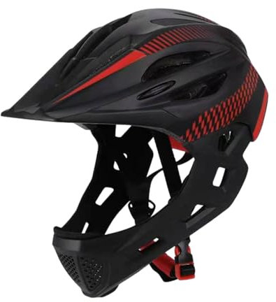 rockible Casque de vélo pour Enfants, Casque de vélo élégant, Casque de Cyclisme intégral pour l'équitation, Le vélo, Le Patinage à roulettes en Plein air, Noir Rouge